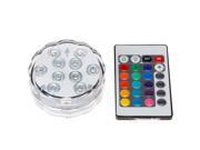 SuperNight Super Bright 10 LEDs Reusable Submersible LED Light RGB Color Waterproof Landscape Lamp With Wireless Remote Controller Perfect for Lighting Up Va