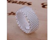 Retail lowest price Christmas gift free shipping new 925 silver fashion Net Ring