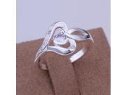 Fashion 925 Silver Solitaire Ring Jewelry Circle Rings inlaid stone heart Good Xmas Gift Hot Sale Free Shipping