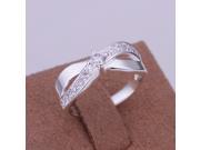 Mixture Ladies Fashion Rings 925 Silver Multi Rhinestone Dazzling stone cross ring
