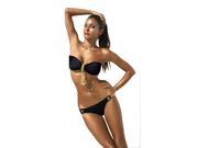 New stylish fashion and sexy bikini with chest no steel tower with breast implants support bikini bathing suit Strapless black bikini swimwear