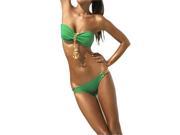 New stylish and sexy bikini with green steel support bikini bathing suit Strapless bikini swimwear