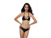 New Fashion Sexy black Women s Padded Swimwear Swimsuit Bikini with Cut Out Side Push Up Padded Bikini Swimsuit