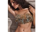 New style fashion and sexy Yellow Leopard print Strapless Top Bikini Swimwear