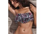 New style and high comfortable Women Sexy Lady Favor Padded Boho Fringe Tassels Top Strapless Bikini Swimwear Top With fashion and beauty flord design