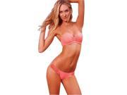 Sexy Hot Women s Bikini Set Fashion able 2 Pcs Pink Girls Strapless Bikini Swimsuit