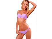New style sexy fashion women s light Purple bikini with strapless design suitable for sexy women push ups on the beach