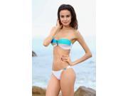 New style fashion beautiful and Sexy Women Pendant Padded Blue white Bikini Set