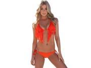 Summer Hot Sexy Women s Swimwear Swimsuit 2 Pcs Orange Halter Tassel Orange Bikini Set