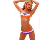 Fashion and sexy ladies split gathered Orange bikini bathing suit with Halter neck design various kinds of colors for you choose
