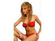 Fashion Women Hot Sexy Bikini Set with Pad 2 Pcs Fashion Red Strapless Push Up Swimsuit