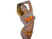 Fashion and sexy women s BANDEAU BIKINI red Orange STRAPLESS BRIEF STYLE