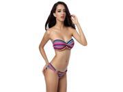 2014 New style Listed Women s Sexy Bikini Set 2 Pcs Strapless Swimsuit with MissEye Pattern design Multicoloured