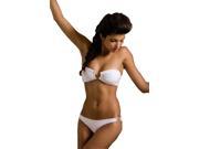 New style Women s Sexy 2pcs Strapless Bandeau Tube Top white Bikini No steel tower with breast implants