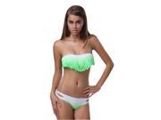 Hot sale new style Sexy Women s Strapless Bikini Set 2 Pcs Top Bottom light green tassels Swimsuit Swimwear