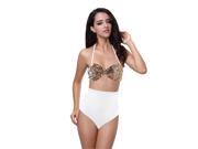 New style Listed Women s Hot Sexy 2Pcs leopard print Swimsuit Swimwear With Halter neck design