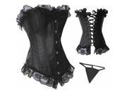 Retro European Palace Corset With Lace Elegant Women s Strapless Corset Black