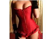 Hot Beautiful Women s Waist Cincher Corset Sexy Plecorset With Decorative Border Red