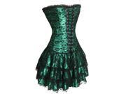 Gentlewomanly Style Body Beauty Corset With Lace Fillibeg Strapless Corset Green