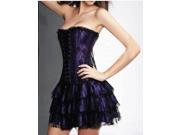 Elegant European Palace Style Corset Sexy Strapless Body Beauty Corset Purpe