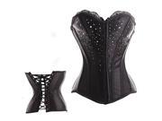 Sexy Strapless Corset For Women Body Beauty Elegant Corset With Rhinestone Black