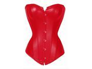 Hot Sale fashion Women s Sexy Leather Strapless Corset Classical Palace Style Corset Red