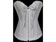 Luxurious Wedding Dress Toning Vest Zipper Strapless Jacquard Weave Corset White