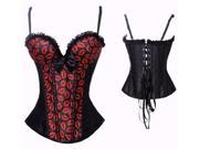 Fashion Sexy V Neck Women Waist Cincher Corset Elegant Sling Design Corset Black And Red