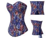 Hot sale Latest Women Wedding Dress Corset Retro European Palace Style Corset Floral Blue