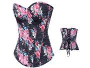 New style Women s Push Up Chest Corset Palace Style Strapless Floral Corset Black Red Flower