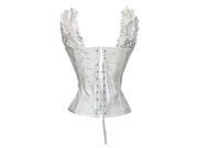 New style Fashion Women s Tank Corset Top Zipper Bustiers Shoulder Strap Corset White