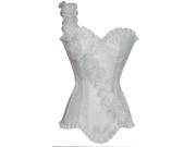 2014 Spring Formal Dress Single Shoulder Strap Corset With Flower Belt White