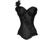 Elegant Lady Corset Fashionable Single Shoulder With Flower Belt Corset Vest Red