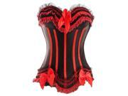 Palace Style Women Sexy Lace Corset Strapless Corset With Bowknot Red And Black