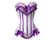Push Up Sexy Corset Lovely Women Palace Style Strapless Corset White And Purple