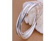 High Quality 925 Silver Fashion Bangle Women Bracelet Jewelry High Polished Three ring bracelet