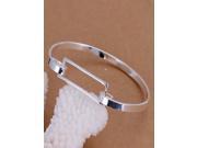 High Quality 925 Silver Fashion Bangle Women Bracelet Jewelry High Polished Long four square bracelet