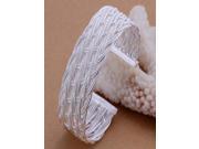 Fashion High Quality 925 Silver Bangle Women Bracelet Jewelry High Polished yarn net woven bracelets