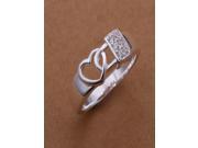 Retail lowest price Christmas gift free shipping new 925 silver fashion Set Shi Suo heart Ring