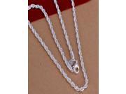 Hot sale free shipping fashion elegant Jewelry 925 sterling silver 4mm Necklace 16inch Twisted rope necklace