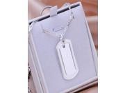 Free shipping man s Pretty silver jewellery 925 Sterling Silver fashion jewelry charm Square pendant necklace
