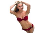 Sexy Fashion High Quality Women s Push Up Padded wine red Bikini Set Fashion 2 Pcs Top Bottom Swimsuit