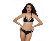 New Fashion Sexy black Women s Padded Swimwear Swimsuit Bikini with Cut Out Side Push Up Padded Bikini Swimsuit