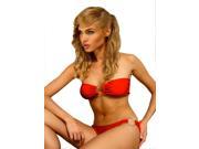 Fashion Women Hot Sexy Bikini Set with Pad 2 Pcs Fashion Red Strapless Push Up Swimsuit