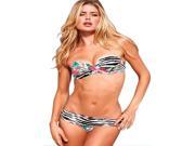 Fashion Sexy Women s Bikini Set Fashionable 2 Pcs Strapless Swimsuit Zebra Stripe