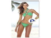 Fashion and sexy Halter neck Women s light Green Bikini Swimwear