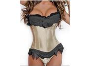 Fashion Sweet Corset For Women Body Beauty Sexy Princess Style Corset With Bowknot Beige