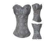 Hot sale Princess Style Women s Beautiful Lace Corset Sexy Strapless Corset Silver Gray