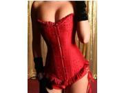 Hot Beautiful Women s Waist Cincher Corset Sexy Plecorset With Decorative Border Red