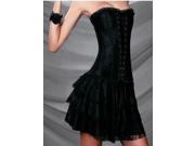 Fashion Women s Sexy Strapless Corset Palace Style Push Up Chest Corset With Skirt Black